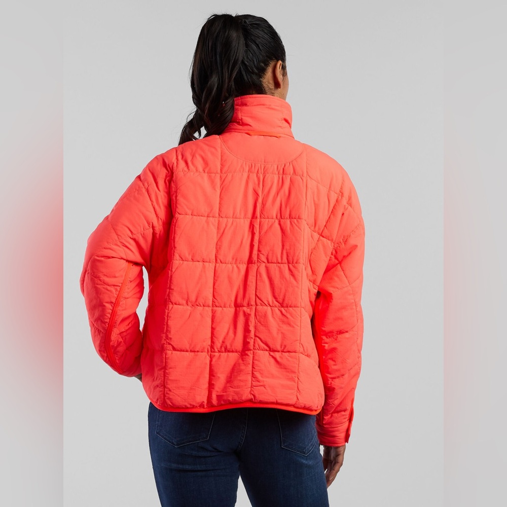3241. FREE PEOPLE Pippa Puffer Jacket in Hot Watermelon NWT $198 - Picture 2 of 7